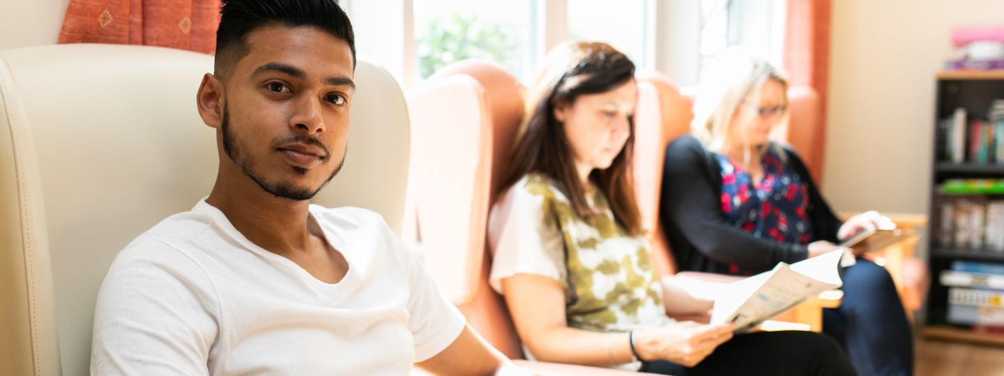 Range of people waiting in the waiting room